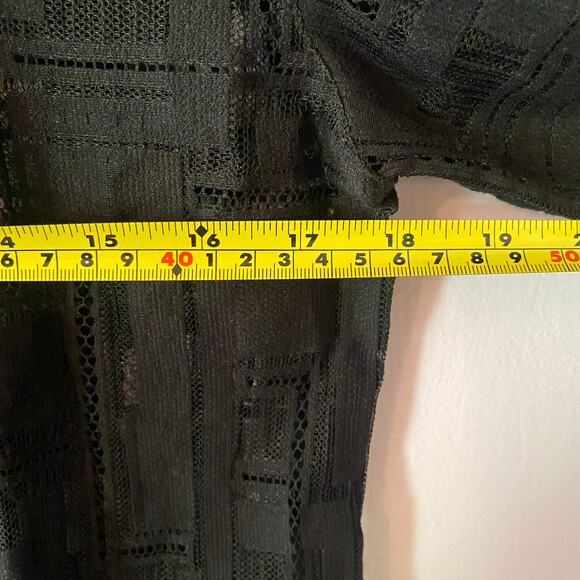 Lafayette 148 Black Translucent Long Sleeve Blouse Cotton Blend Women size Small - Picture 10 of 12